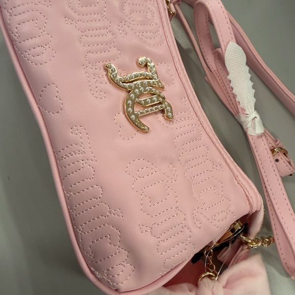 Pink Embossed Shoulder Bag - Picture 3 of 5